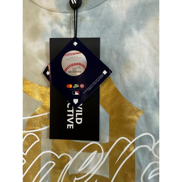 NWT Wild Collective x MLB Gold Detroit Tigers Washed Tie-Dye Muscle Tank Top Med - Picture 10 of 14